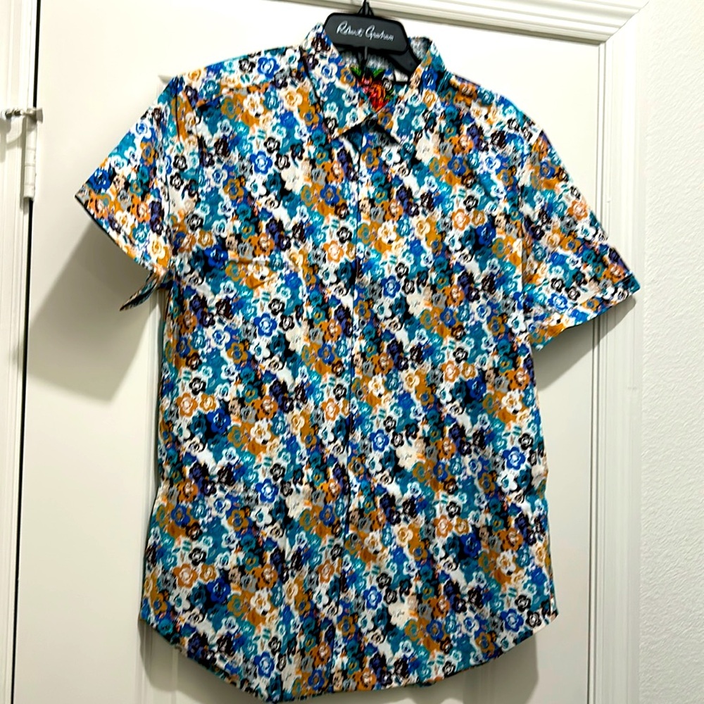 Robert Graham Mens IVYDALE short sleeve shirt size Large Casual Floral Shirt